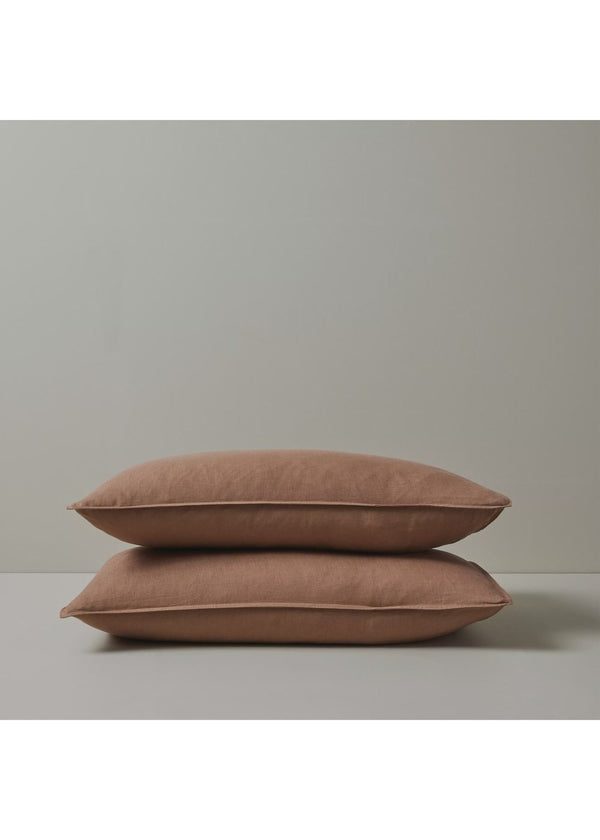 Ravello Linen Standard Pillowcases Pair Biscuit