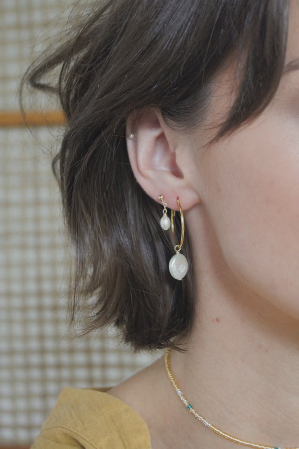 Thurston & Lovey Shae Pearl Hoop Earrings