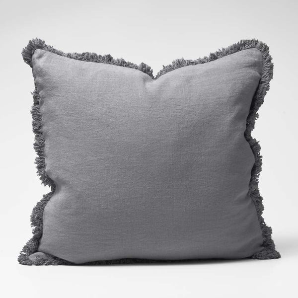 Eadie Lifestyle Luca Boho Linen Cushion, Slate