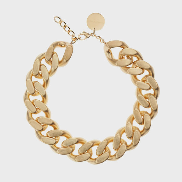 Vanessa Baroni Big Flat Chain Necklace, Vintage Gold