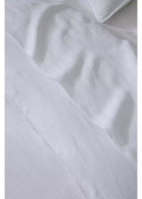 QB Ravello Linen Flat Sheet White