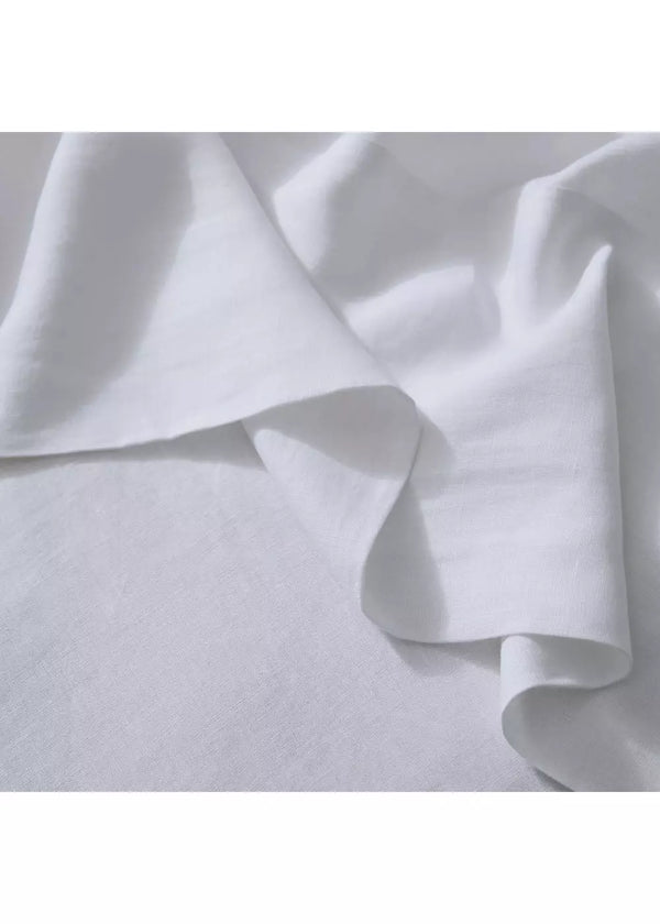 QB Ravello Linen Flat Sheet White